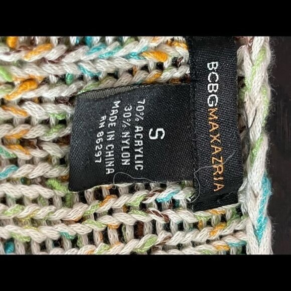 𝅺BCBG Multicolor Cardigan with Copper beading size Small - Picture 13 of 16